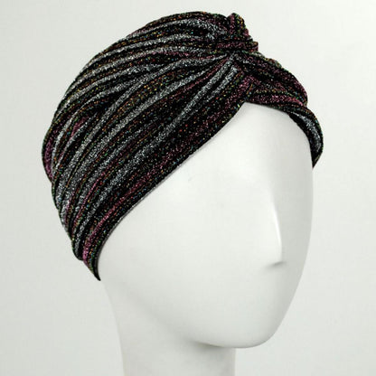 Jeanne Simmons | Metallic Stripe Turban