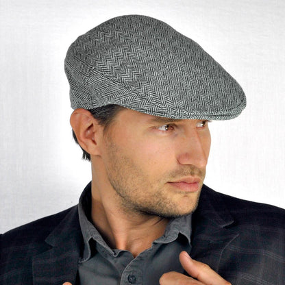 Jaxon Hats | Herringbone Wool Blend Ivy Cap | 167750 | lsmthree | GREY