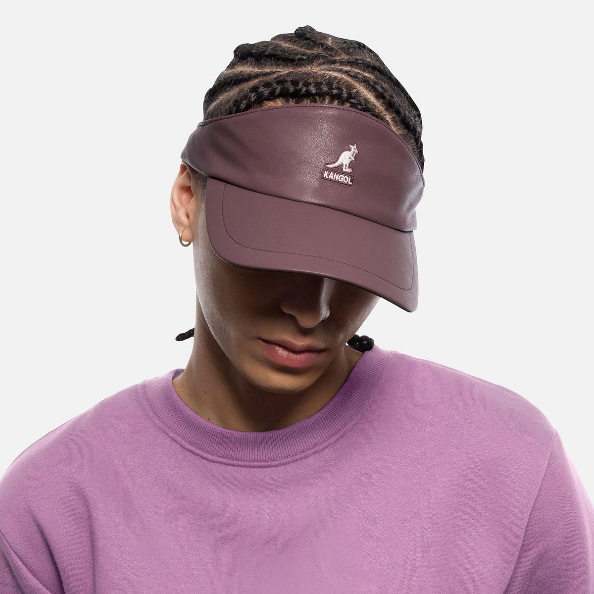 Kangol | Faux Leather Visor | 195607 | lsfone | DEEP PLUM
