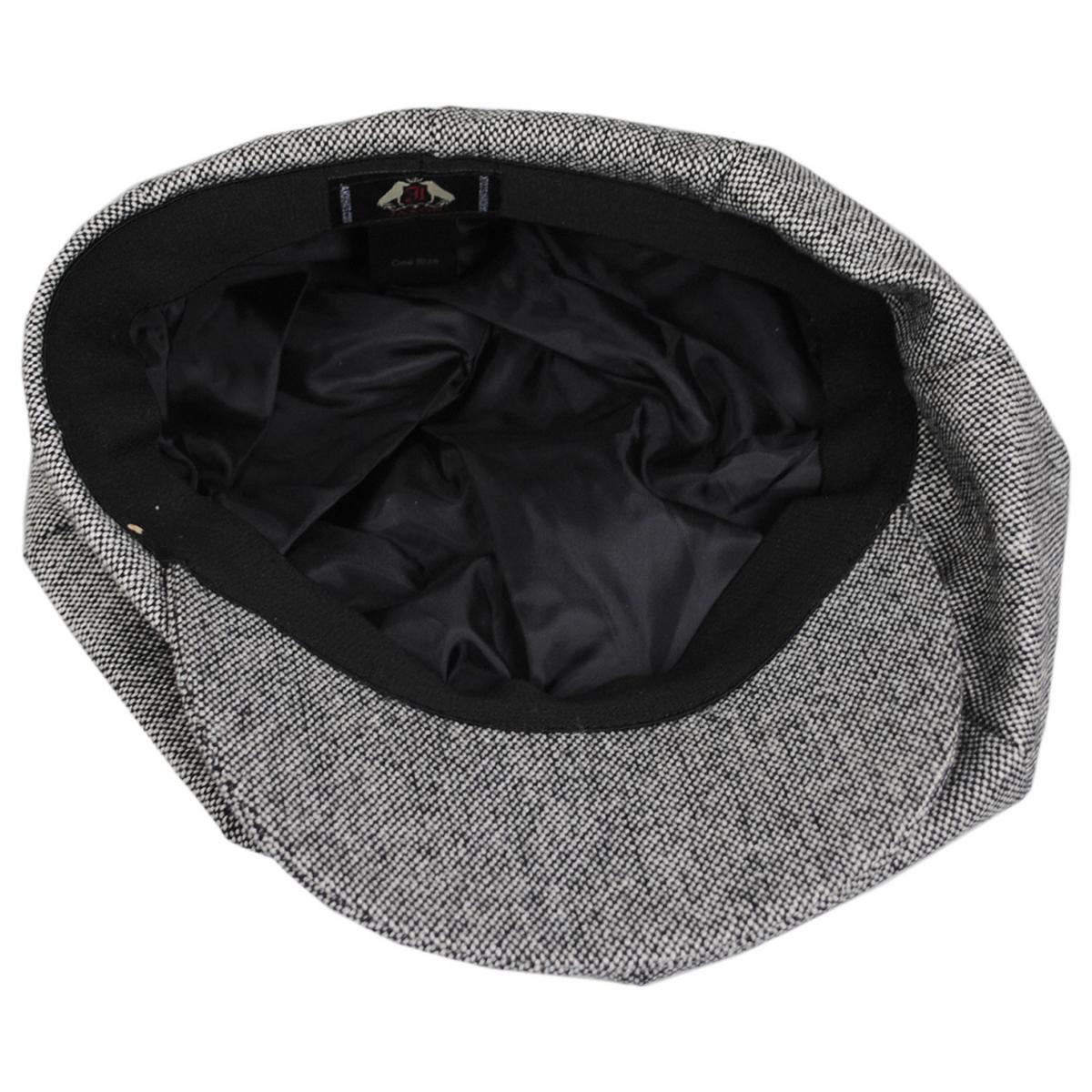 Jaxon Hats | Marl Tweed Wool Blend Big Apple Cap | 167725 | under | BLACK