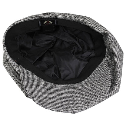 Jaxon Hats | Marl Tweed Wool Blend Big Apple Cap | 167725 | under | BLACK