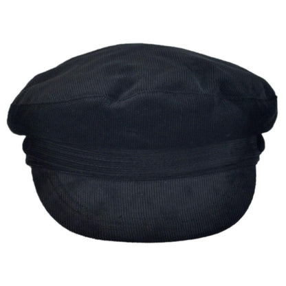 Jaxon Hats | Wholesale Corduroy Fiddler's Cap B2B Pre-Pack | B2B181016 | front | BLACK