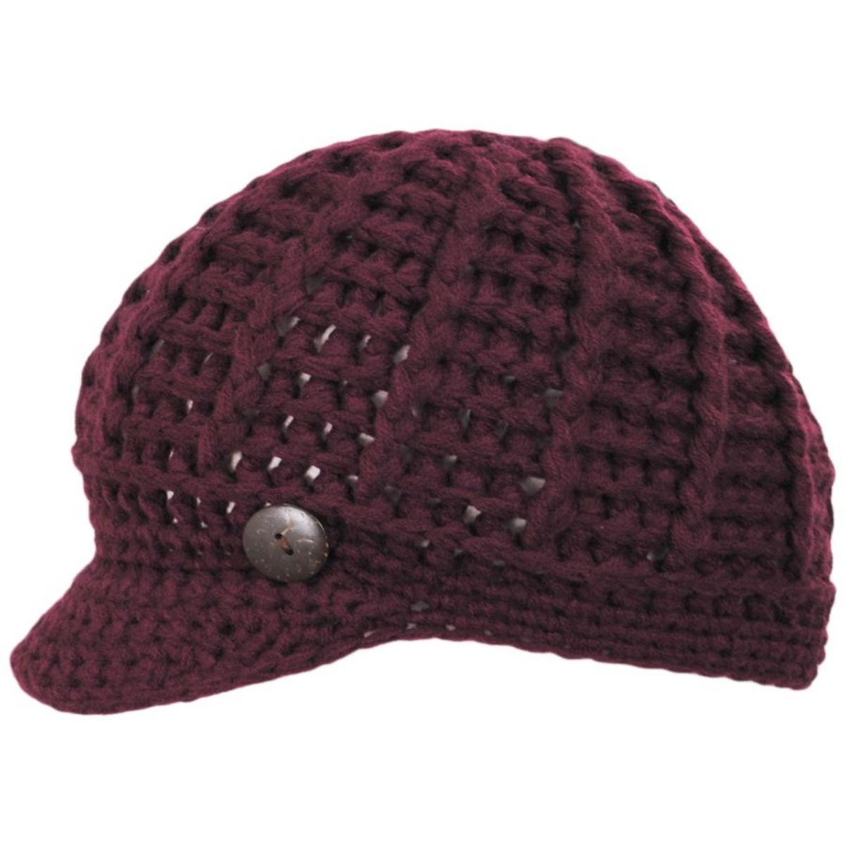 Scala | Letizia Chunky Knit Radar Cap | 106430 | profile | WINE