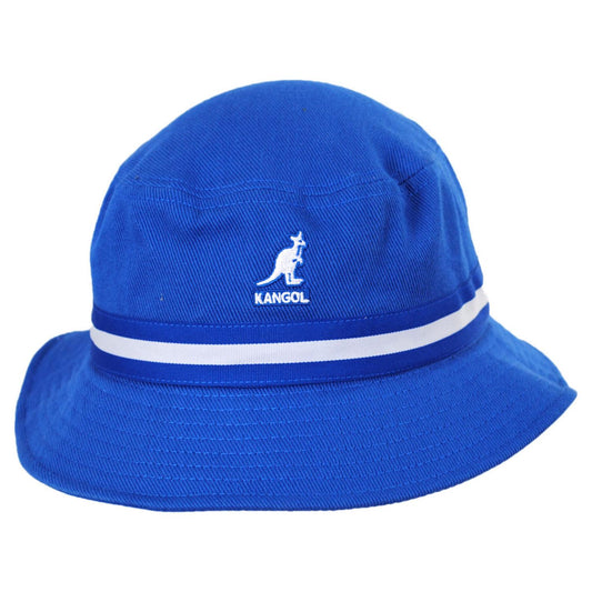 Kangol | Stripe Lahinch Cotton Bucket Hat - Spring | 185718S | front | MYKONOS BLUE