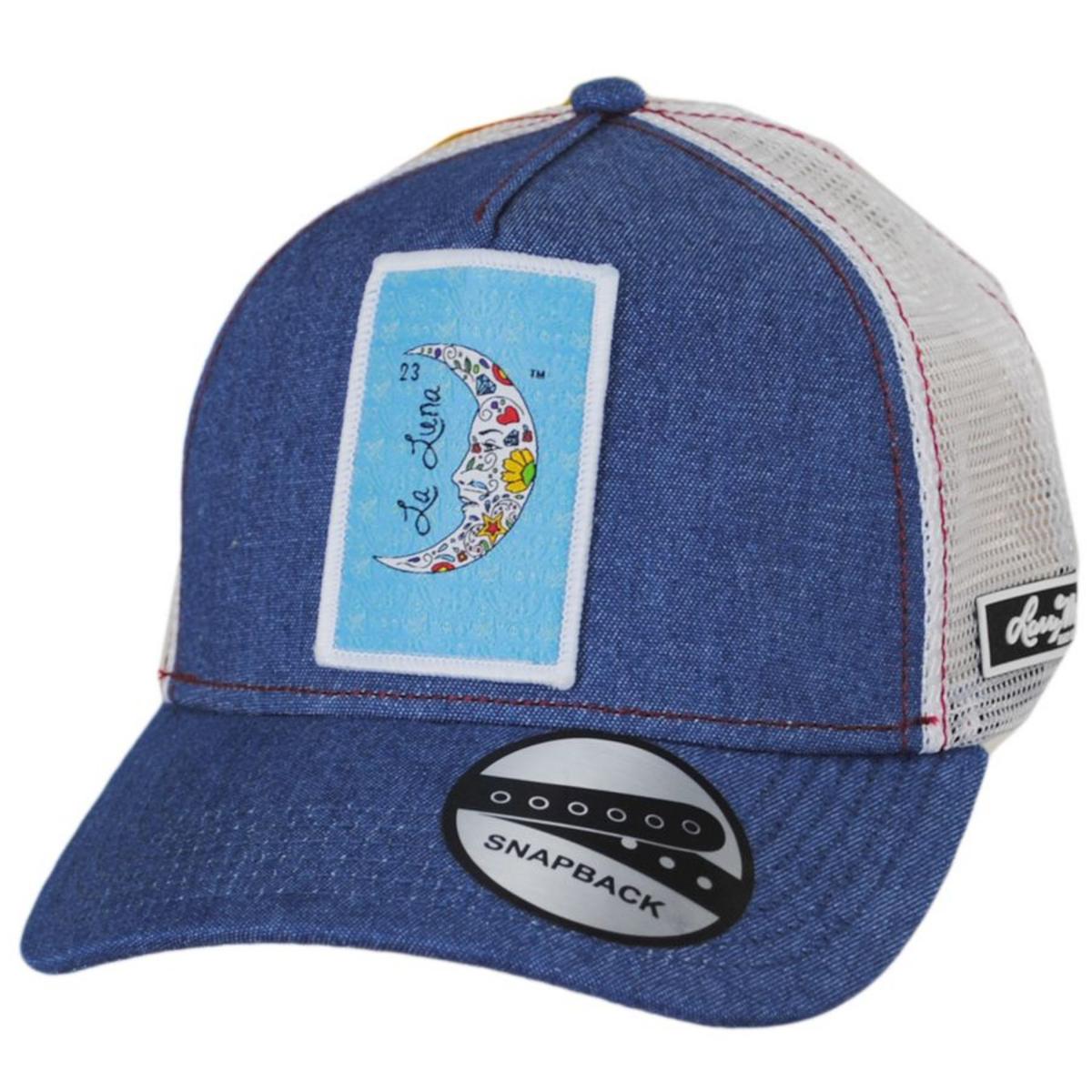 Larry Mahan Hats | Loteria La Luna Snapback Trucker Baseball Cap | 221326 | lead | NAVY
