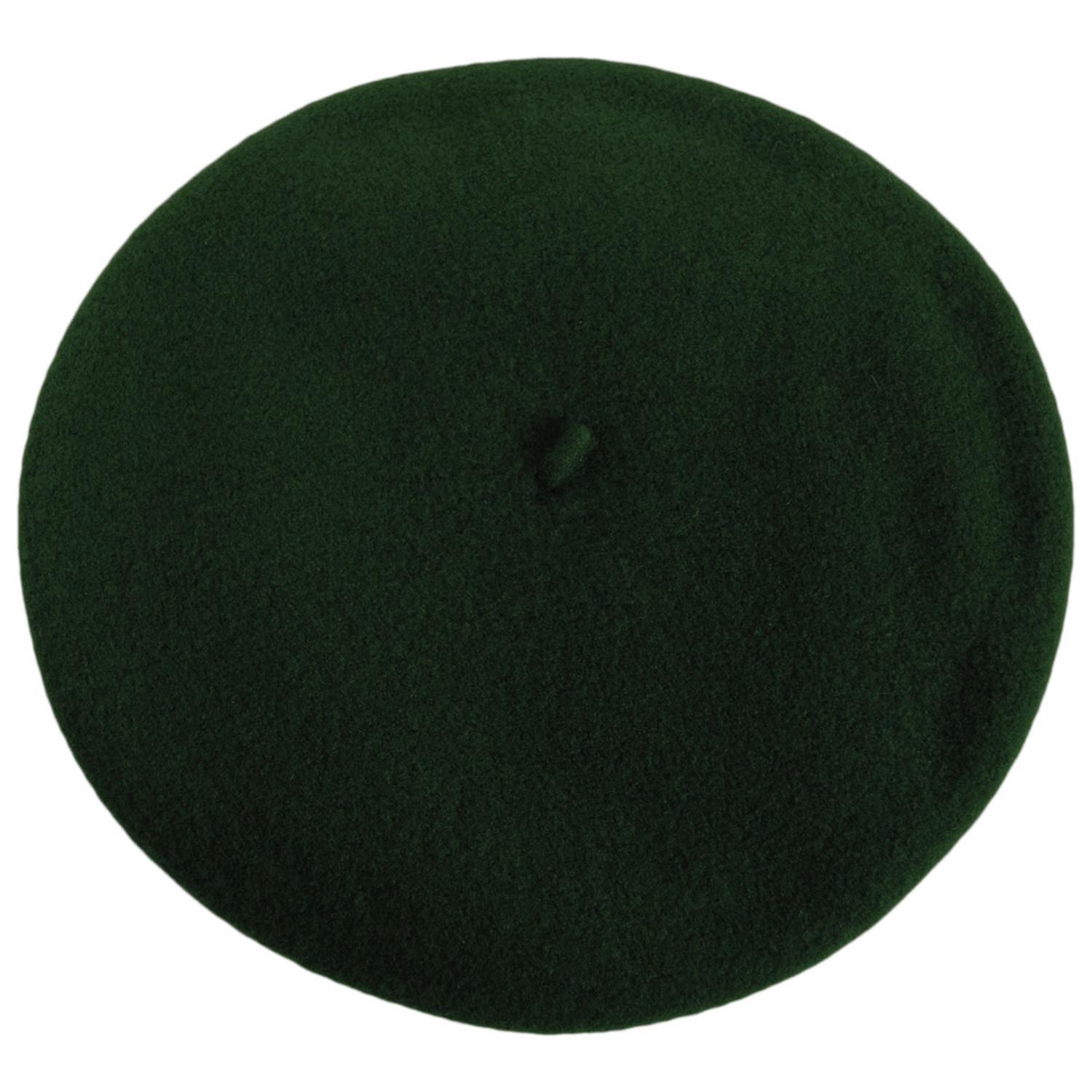 Heritage par Laulhere | Authentique Classic Wool Beret | 151058 | top | DARK GREEN