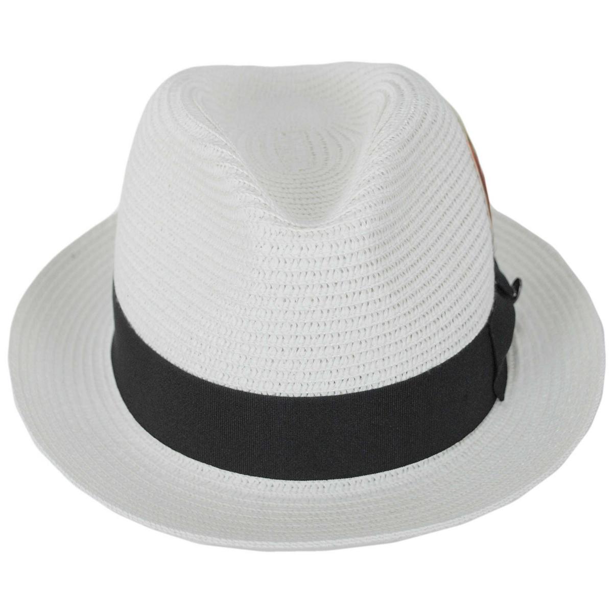 Jaxon Hats | Toyo Straw Braid Trilby Fedora Hat | 128500 | front | WHITE