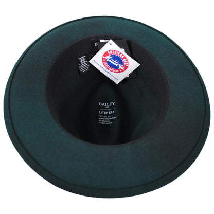 Bailey 1922 | Rawn Wool LiteFelt Fedora Hat | 133312 | under | VIRIDIAN