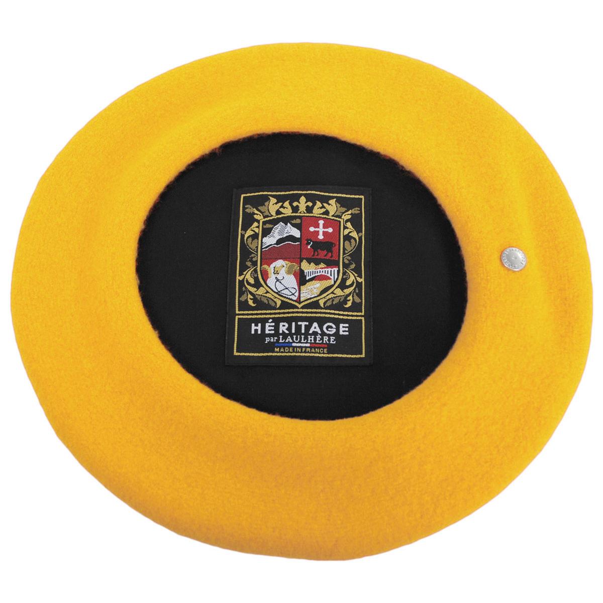 Heritage par Laulhere | Authentique Classic Wool Beret | 151058 | under | JAUNE