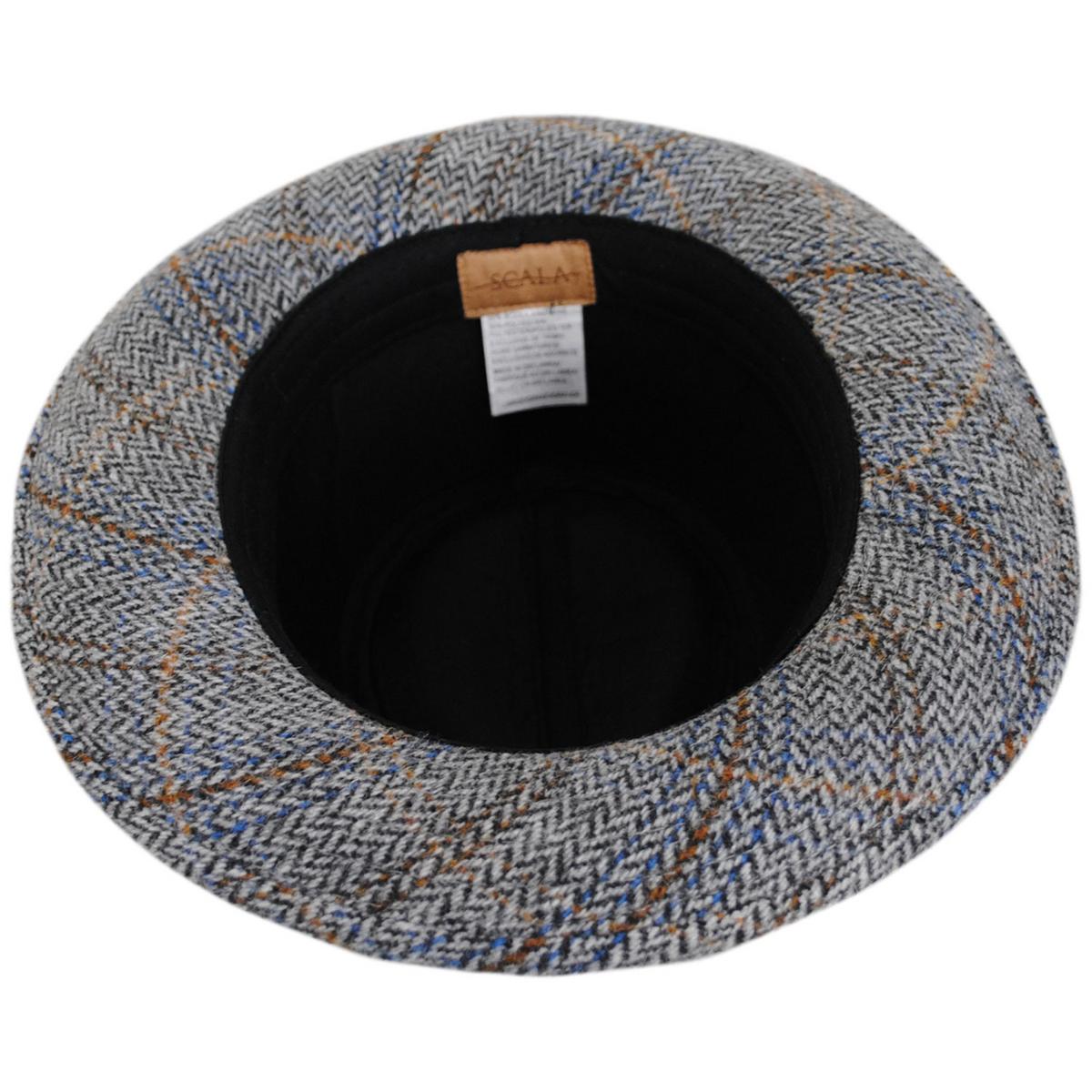 Scala | Barry Wool Blend Tweed Fedora Hat | 140170 | under | GREY