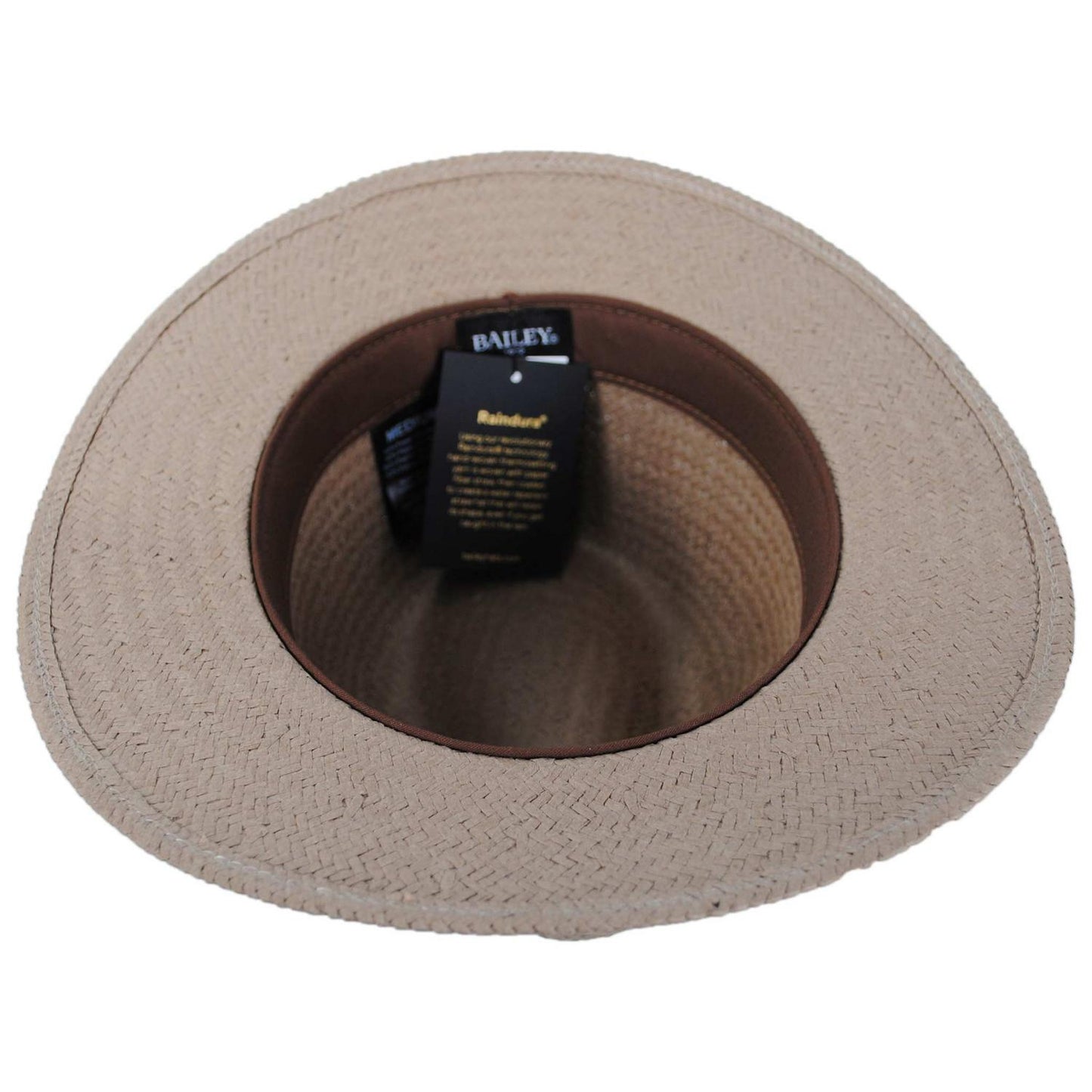 Bailey 1922 | Curtis Sun Raindura Straw Safari Fedora Hat | 127938 | under | STONE