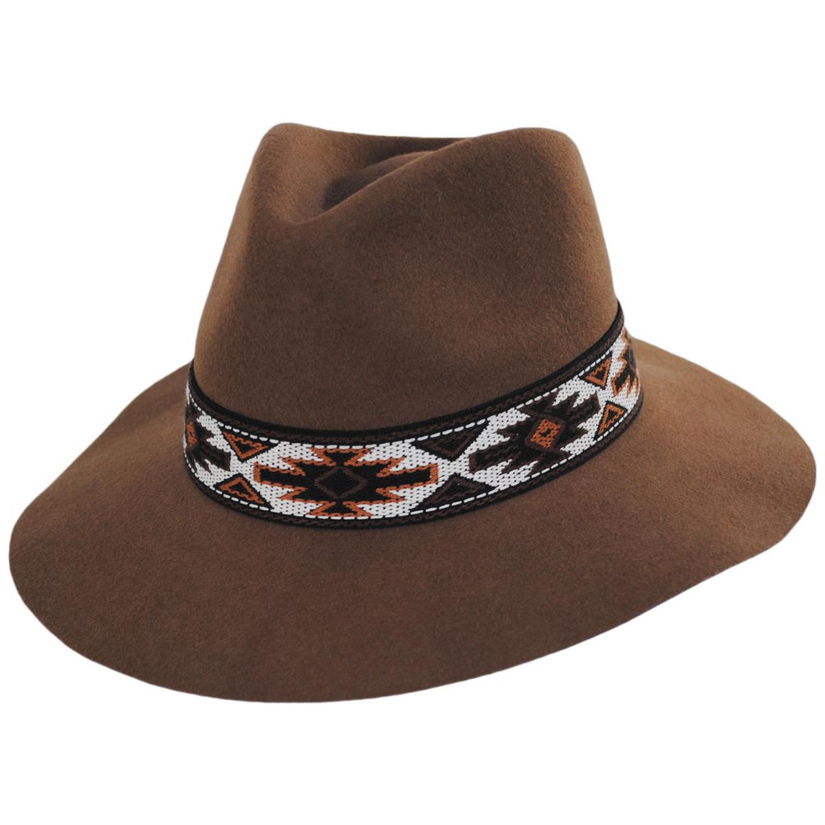Scala | Dona Wool Felt Safari Fedora Hat | 123438 | lead | PECAN