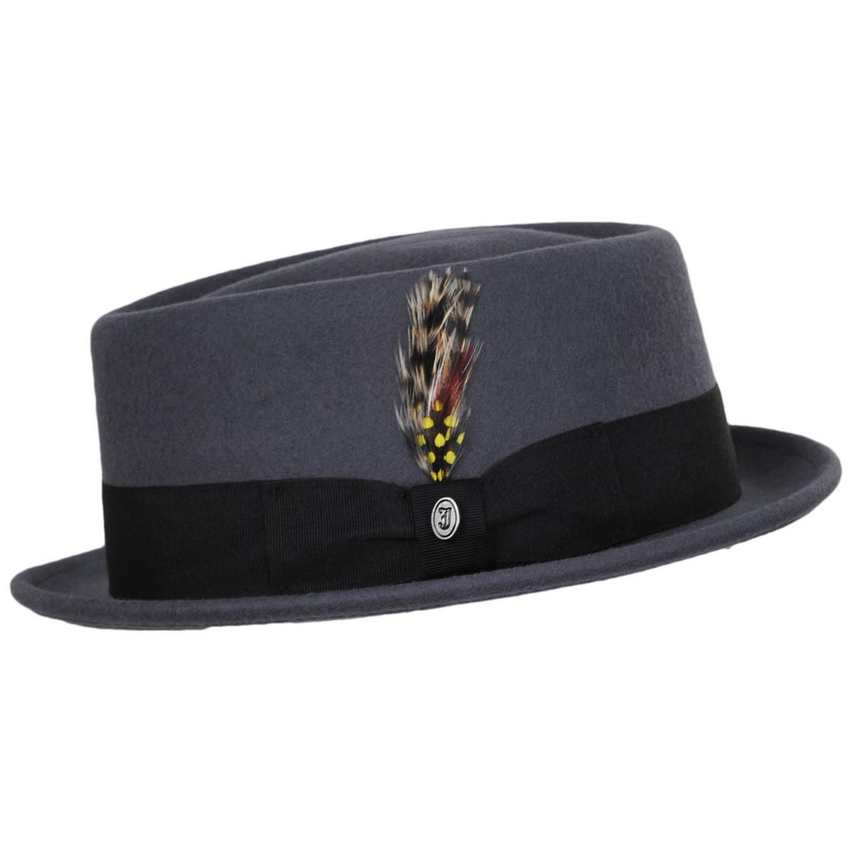 Jaxon Hats | Wholesale Wool Felt Diamond Crown Fedora Hat B2B Pre-Pack | B2B135066 | profile | GREY