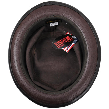 NEW YORK HAT CO | Lambskin Leather Bucket Hat | 187101 | under | BROWN