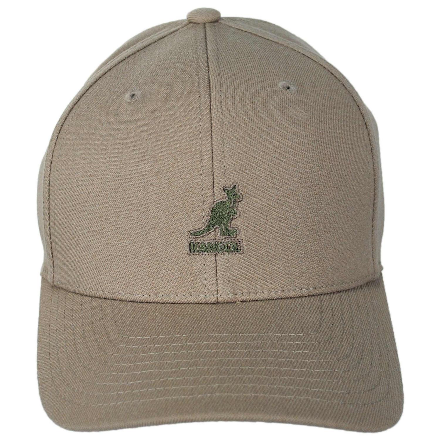 Kangol | Logo Wool Flexfit Fitted Baseball Cap | 201104 | front | TAUPE