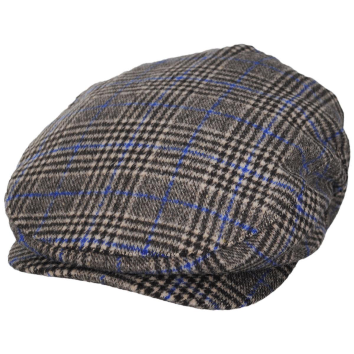 BRIXTON HATS | Barrel Wool Blend Plaid Ivy Cap | 161523 | lead | TAN/LIGHT BROWN/ROYAL