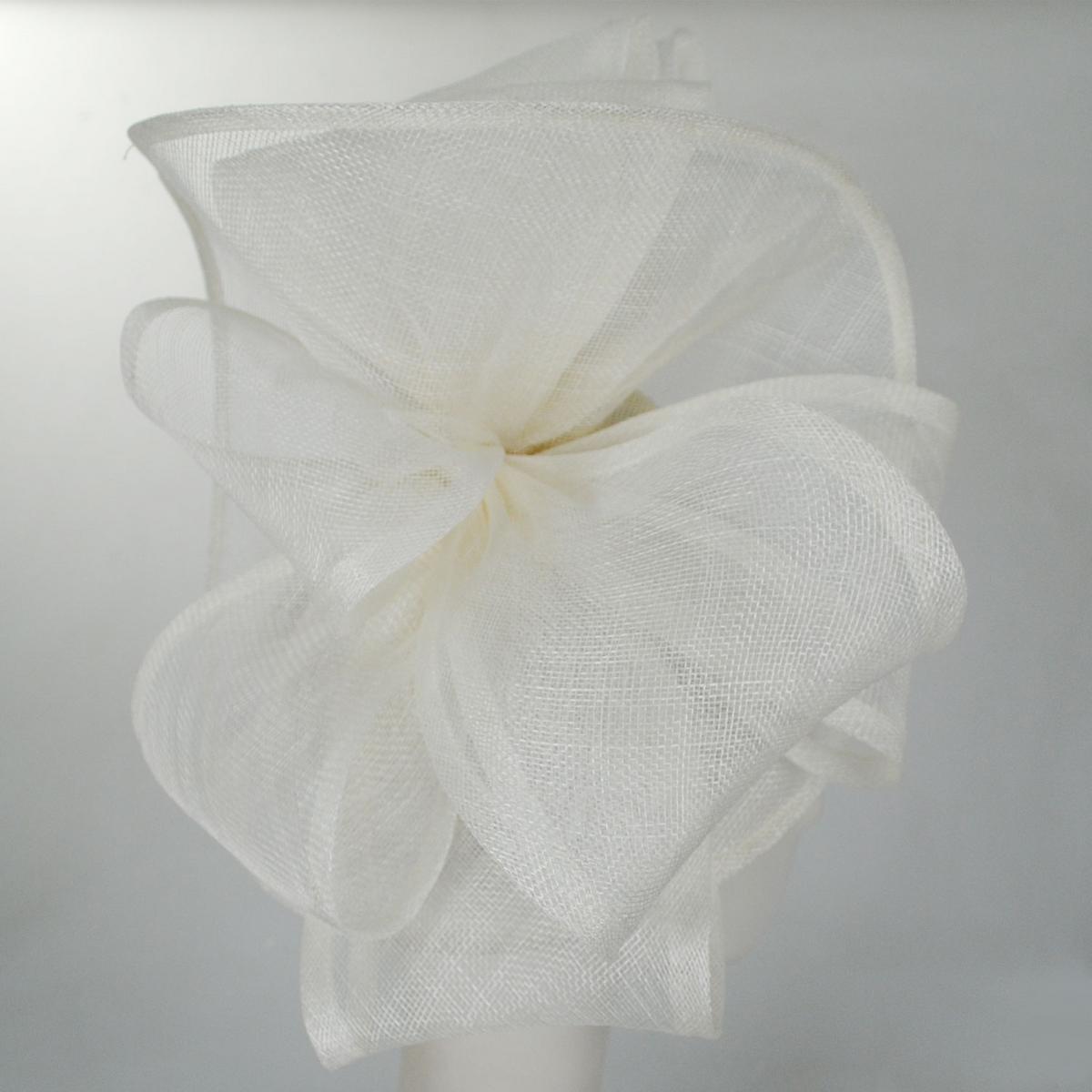 Kathy Jeanne | Abanico Sinamay Straw Fascinator Hat | 122426 | profile | IVORY
