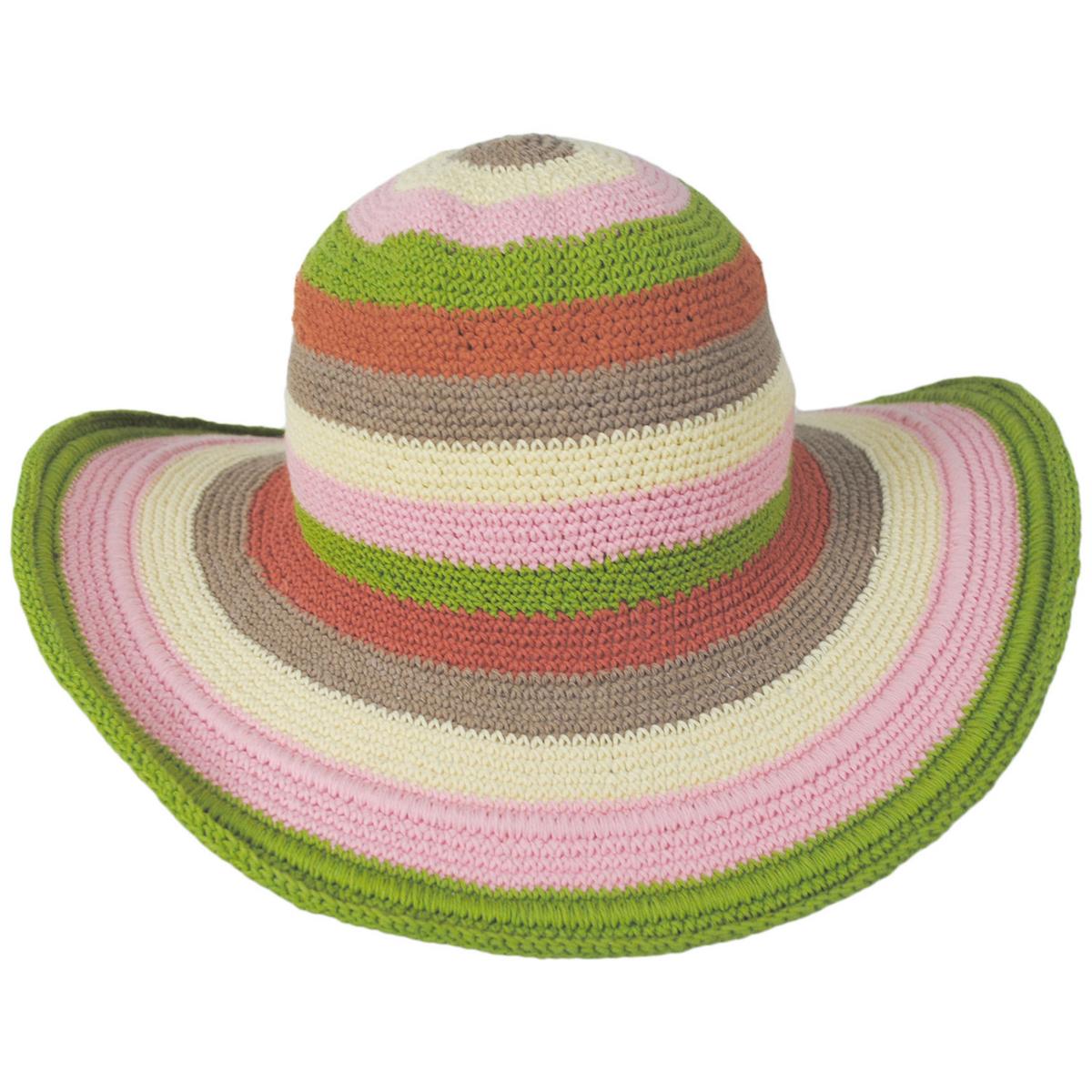 San Diego Hat Company | Java Striped Cotton Crochet Sun Hat | 108935 | front | MULTI STRIPE