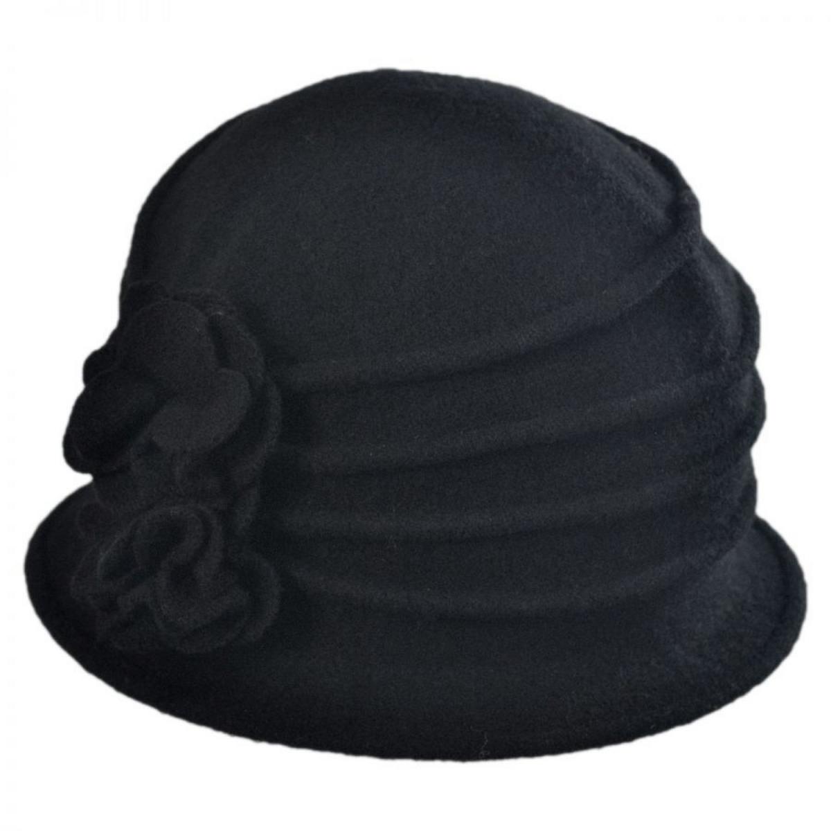 Scala | Boiled Wool Cloche Hat | 106306 | lead | BLACK