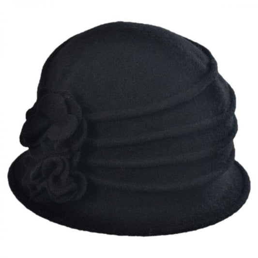 Scala | Boiled Wool Cloche Hat | 106306 | lead | BLACK