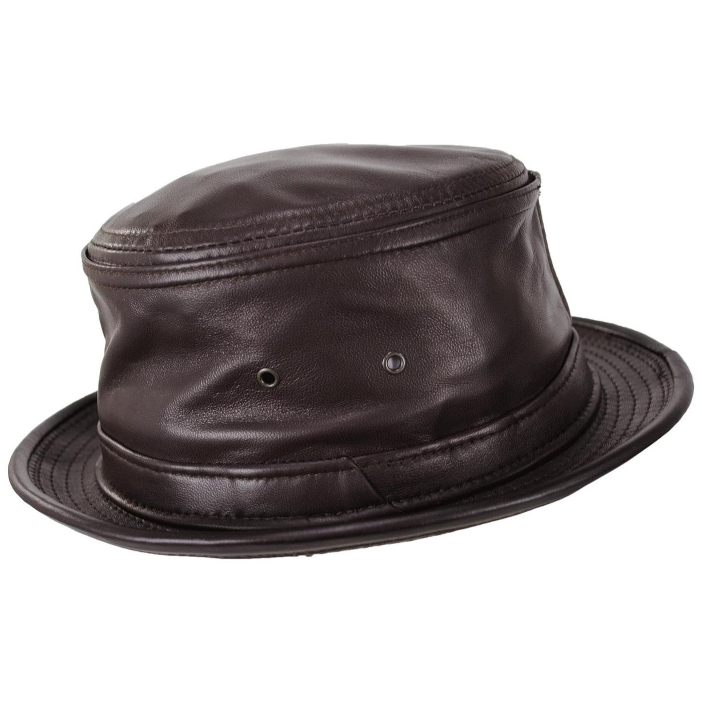 NEW YORK HAT CO | Lambskin Leather Bucket Hat | 187101 | profile | BROWN