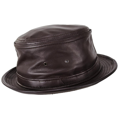 NEW YORK HAT CO | Lambskin Leather Bucket Hat | 187101 | profile | BROWN