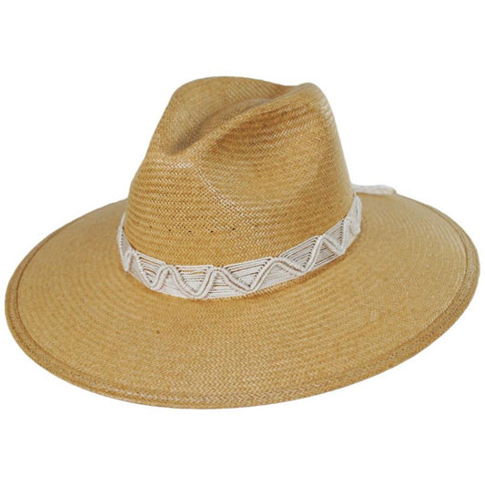 Stetson | Hello Darlin' Shantung Straw Fedora Hat - FINAL SALE | 127046 | lead | TAN