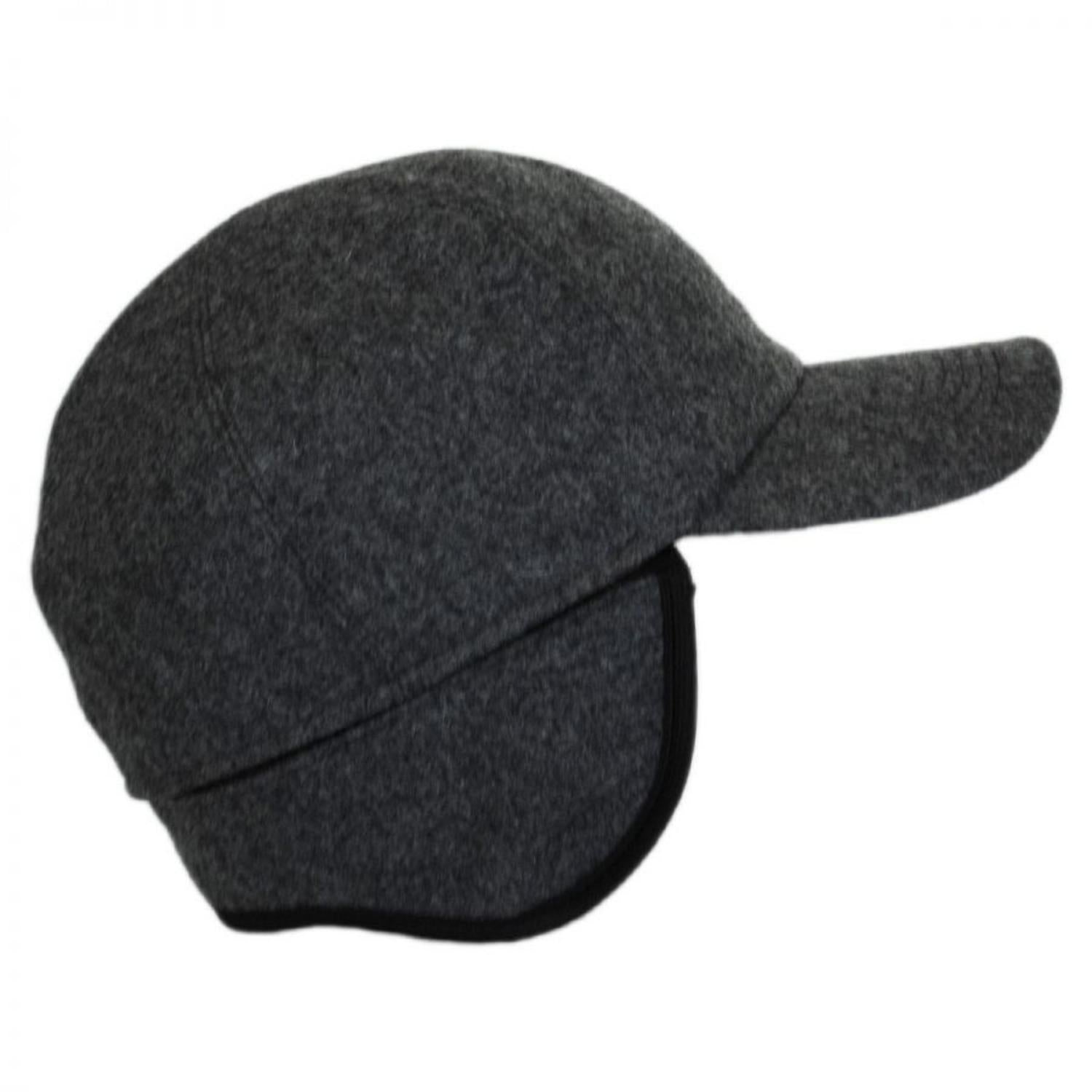 Wigens Caps | Melton Wool Earflap Baseball Cap | 223005 | profiletwo | DARK GREY