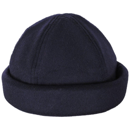 Dorfman Pacific | Melton Wool Blend Watch Cap Beanie Hat | 500048 | front | NAVY