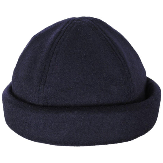 Dorfman Pacific | Melton Wool Blend Watch Cap Beanie Hat | 500048 | front | NAVY