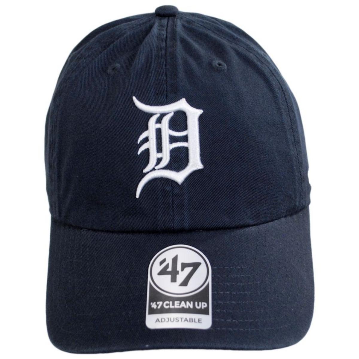47 Brand | Detroit Tigers MLB Clean Up Strapback Baseball Cap Dad Hat | 203192 | front | NAVY