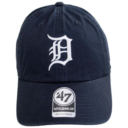 47 Brand | Detroit Tigers MLB Clean Up Strapback Baseball Cap Dad Hat | 203192 | front | NAVY