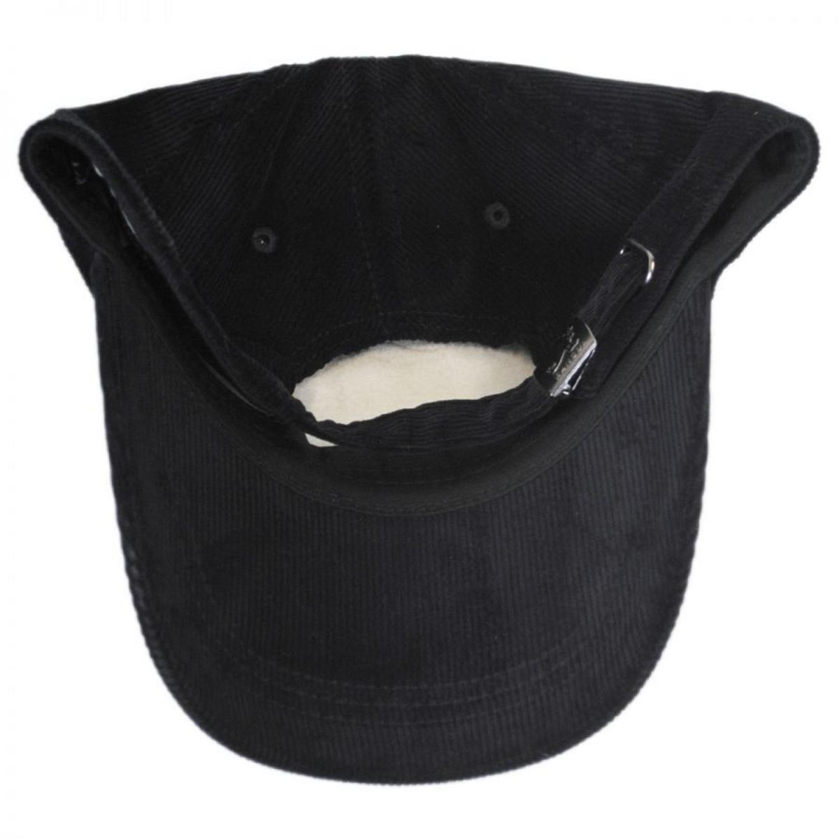 Kangol | Logo Corduroy Strapback Baseball Cap Dad Hat | 201182 | under | BLACK