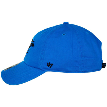 47 Brand | Carolina Panthers NFL Clean Up Strapback Baseball Cap Dad Hat | 203520 | profile | GLACIER BLUE