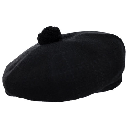 Kangol | New Heritage Pom-Pom Newsboy Cap | 160842 | profile | SOLID BLACK