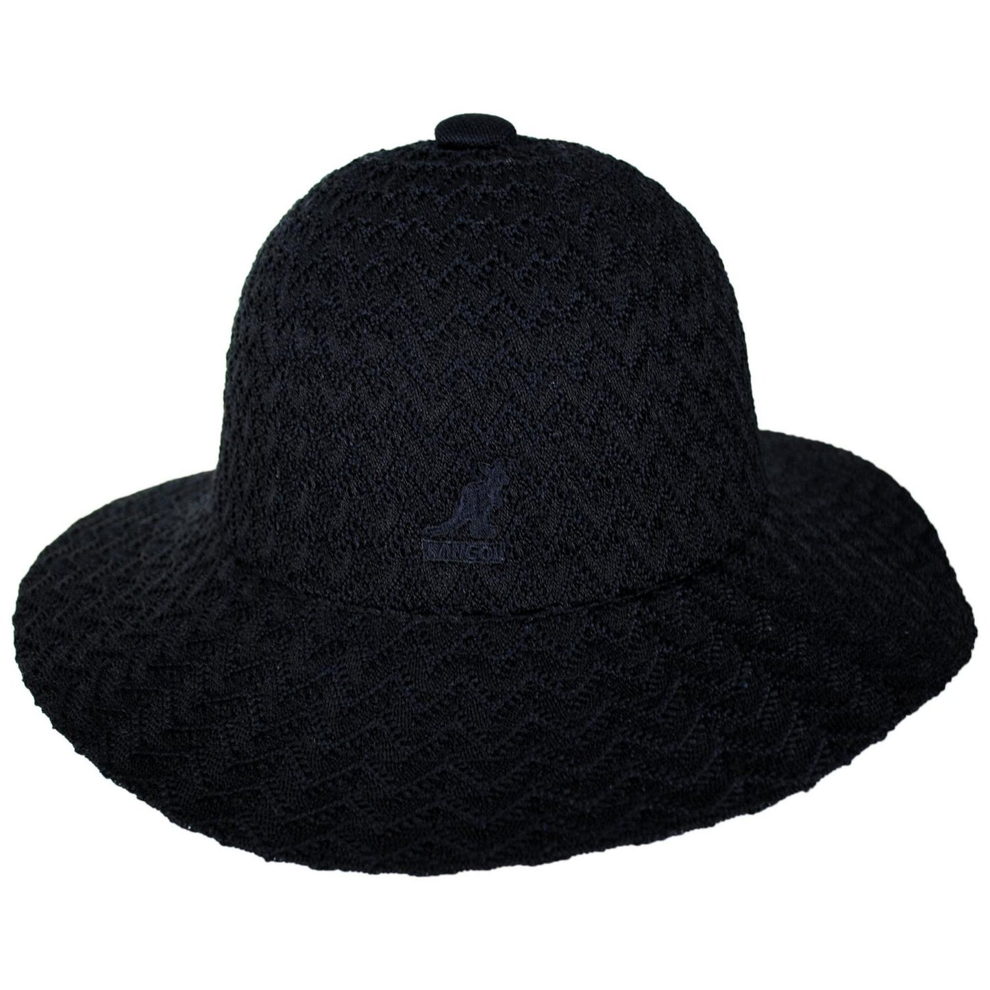 Kangol | Tropic Zig Wide Brim Casual Bucket Hat | 185839 | front | BLACK