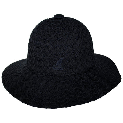 Kangol | Tropic Zig Wide Brim Casual Bucket Hat | 185839 | front | BLACK