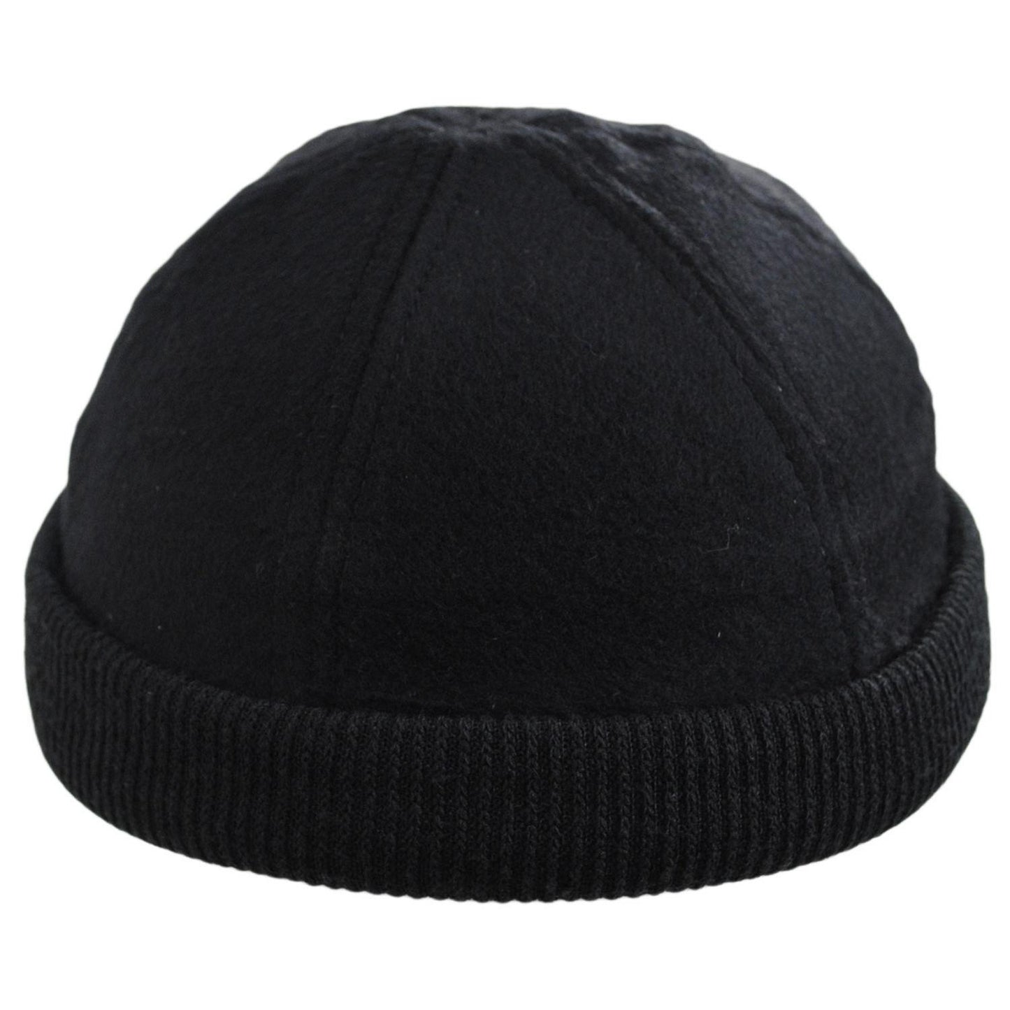 Dorfman Pacific | Skully Melton Wool Blend Skull Cap | 500042 | front | BLACK