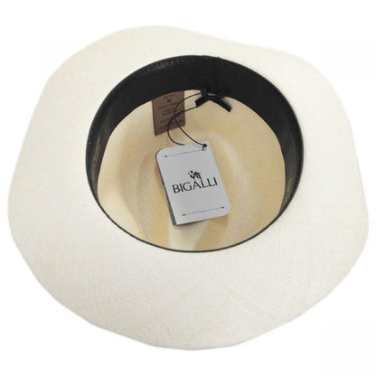 Bigalli | Diego Montecristi Fino Grade 20 Panama Straw Fedora Hat | 129231 | under | NATURAL