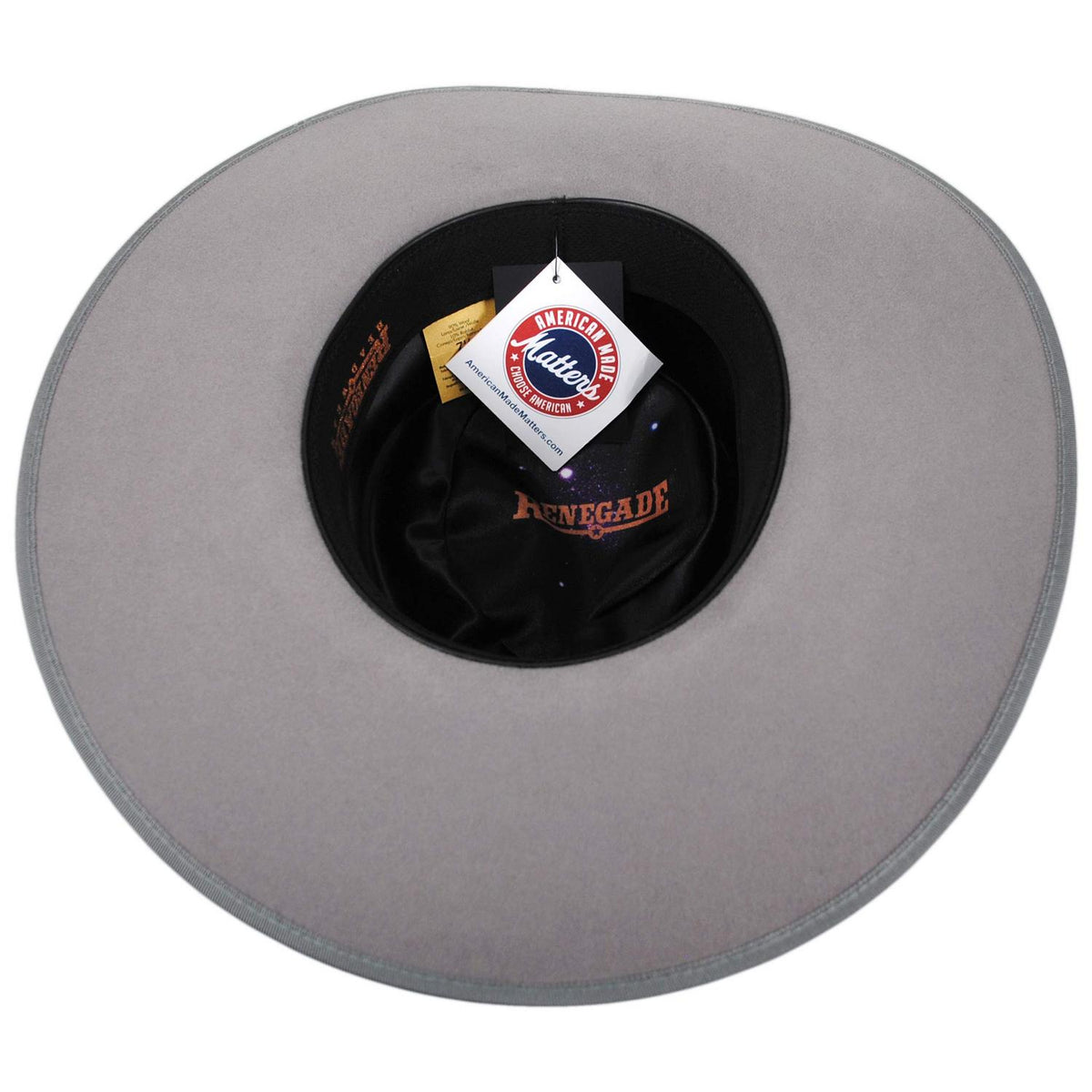 Renegade | Cowpuncher Wool and Angora Felt Gambler Hat | 100810 | under | GUNMETAL