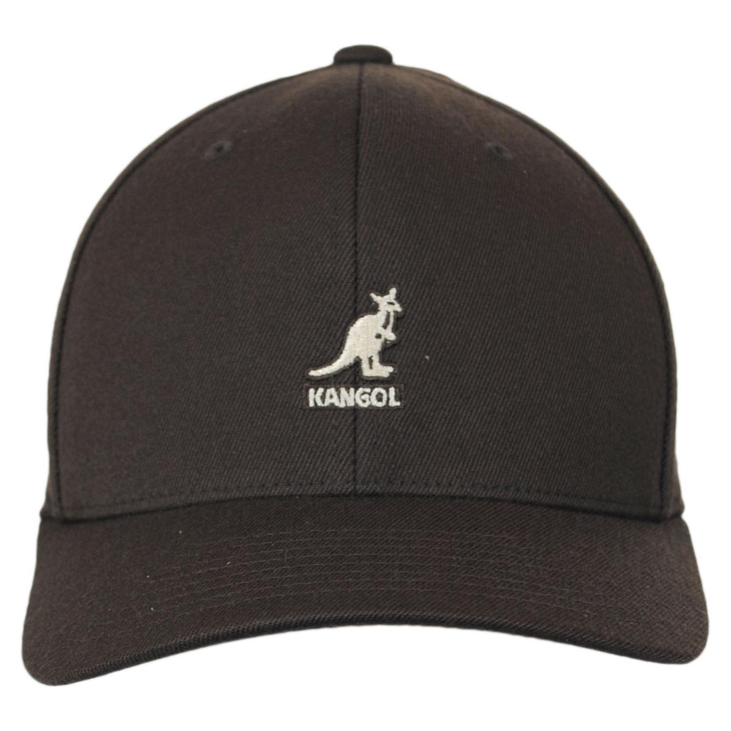 Kangol | Logo Wool Flexfit Fitted Baseball Cap | 201104 | front | BROWN