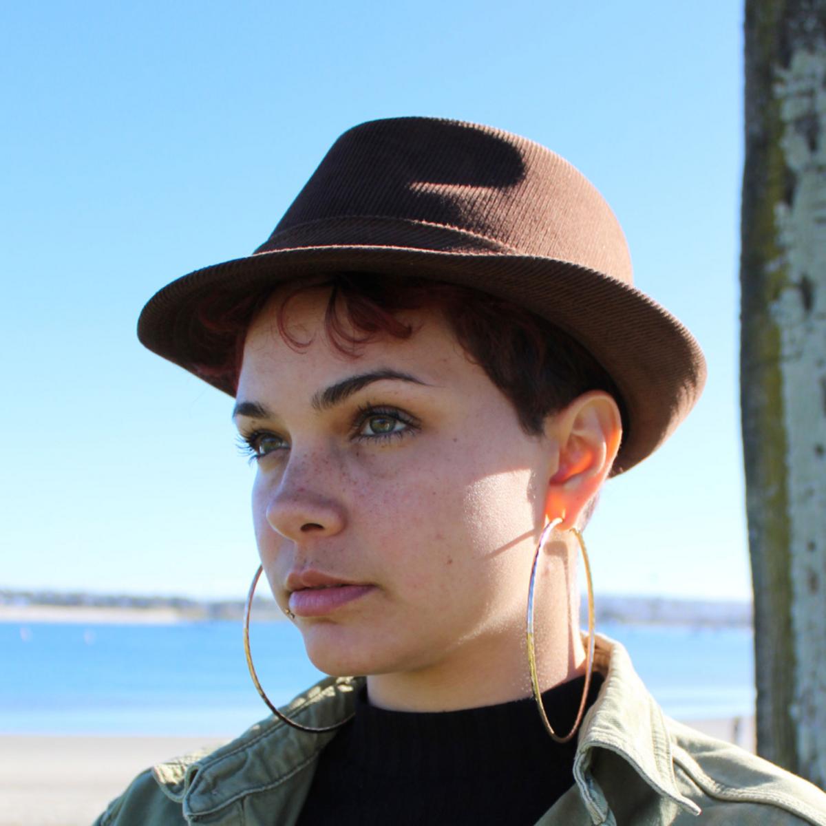 Jaxon Hats | Corduroy C-Crown Trilby Fedora Hat | 142307 | lsfone | DARK BROWN