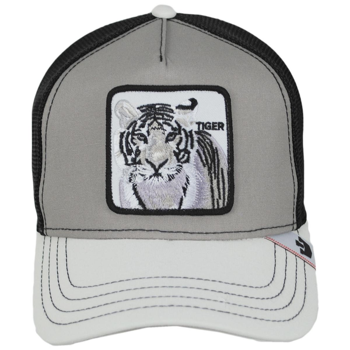 Goorin Bros | MVP Stripes Tiger Mesh Trucker Snapback Baseball Cap | 200629 | front | GREY
