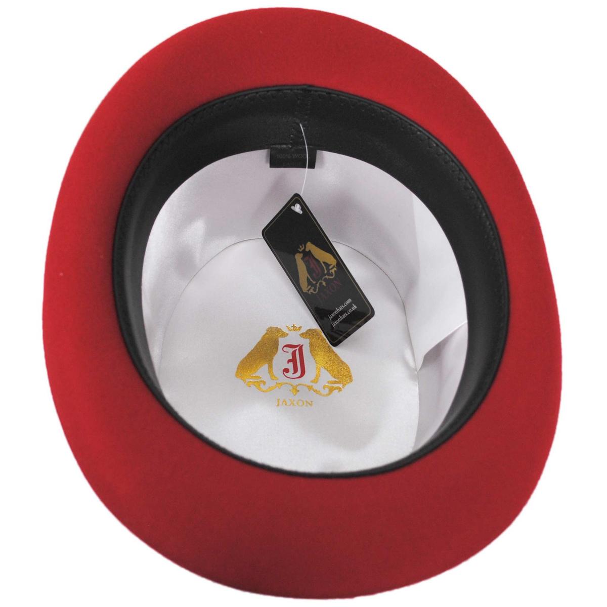 Jaxon Hats | Mid Crown Wool Felt Top Hat | 193700 | under | RED