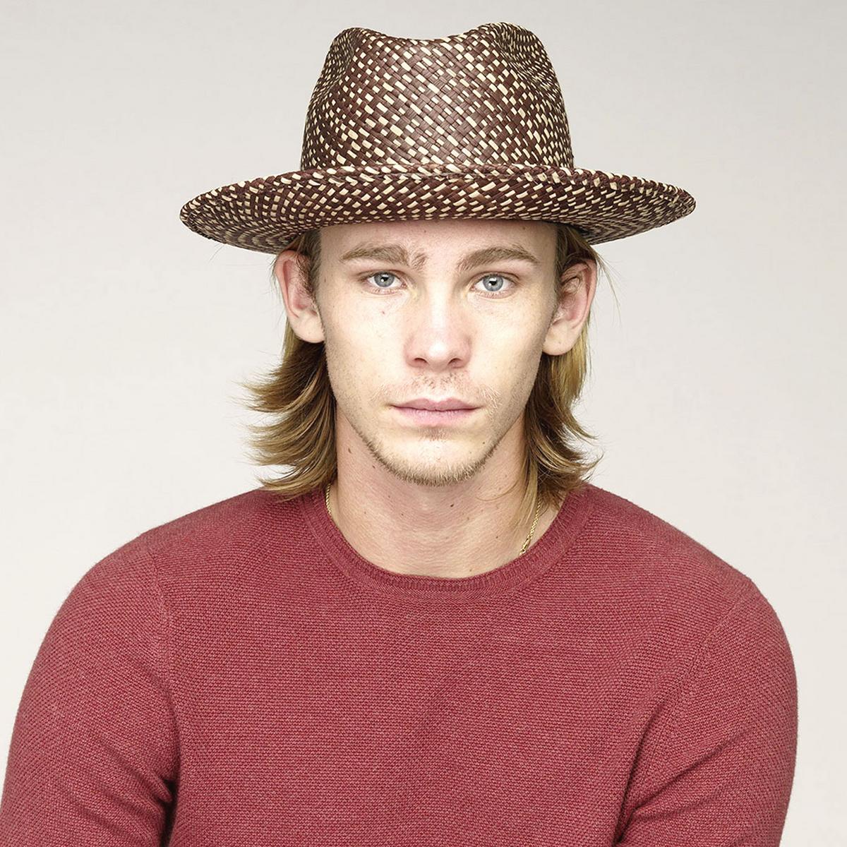 Bailey 1922 | Phineas Two Tone Panama Straw Fedora Hat | 127733 | lsmone | OAK/NATURAL