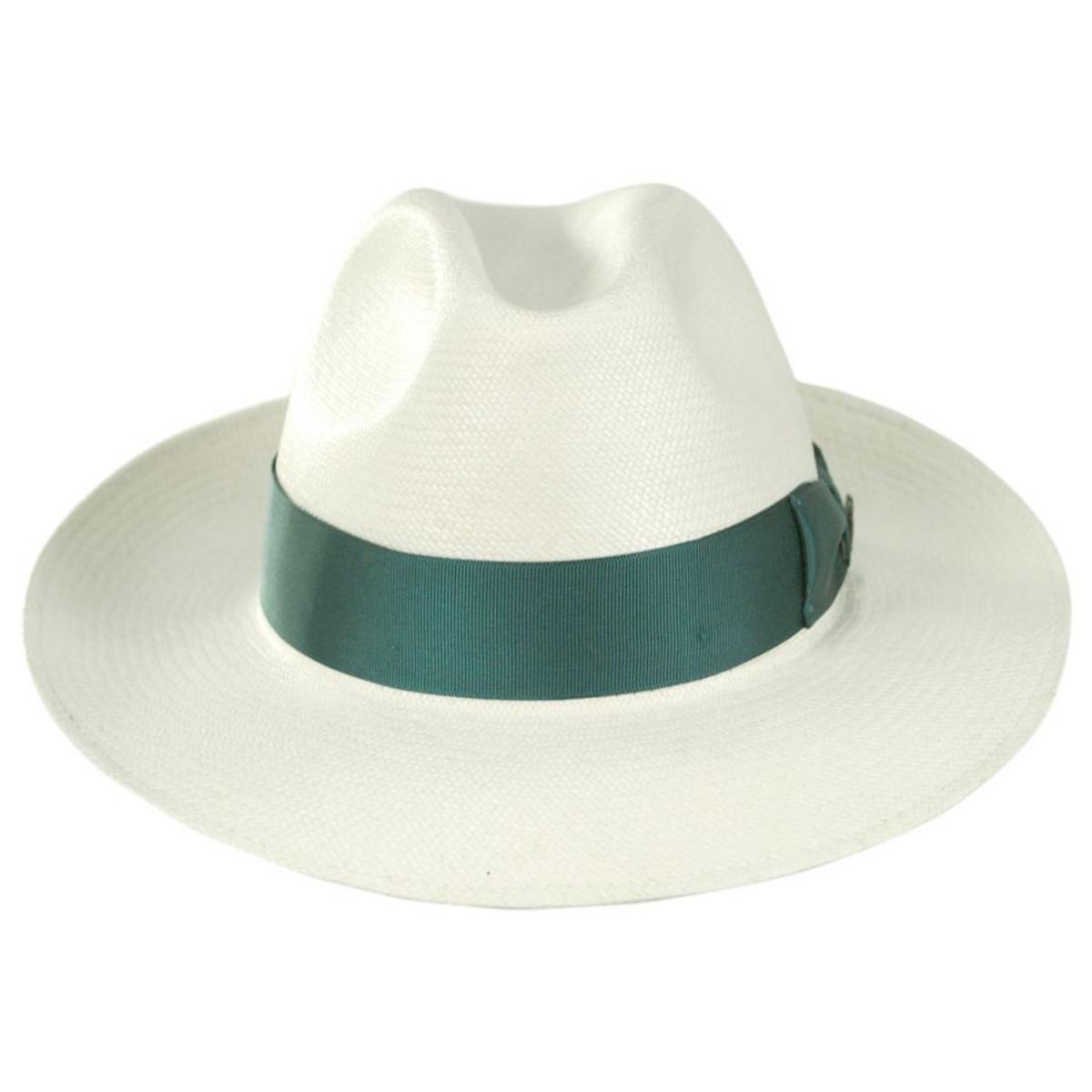 Bigalli | Gemstone Grade 8 Panama Straw Fedora Hat | 129245 | front | WHITE