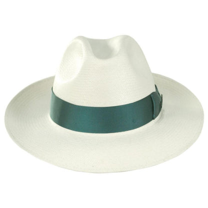Bigalli | Gemstone Grade 8 Panama Straw Fedora Hat | 129245 | front | WHITE