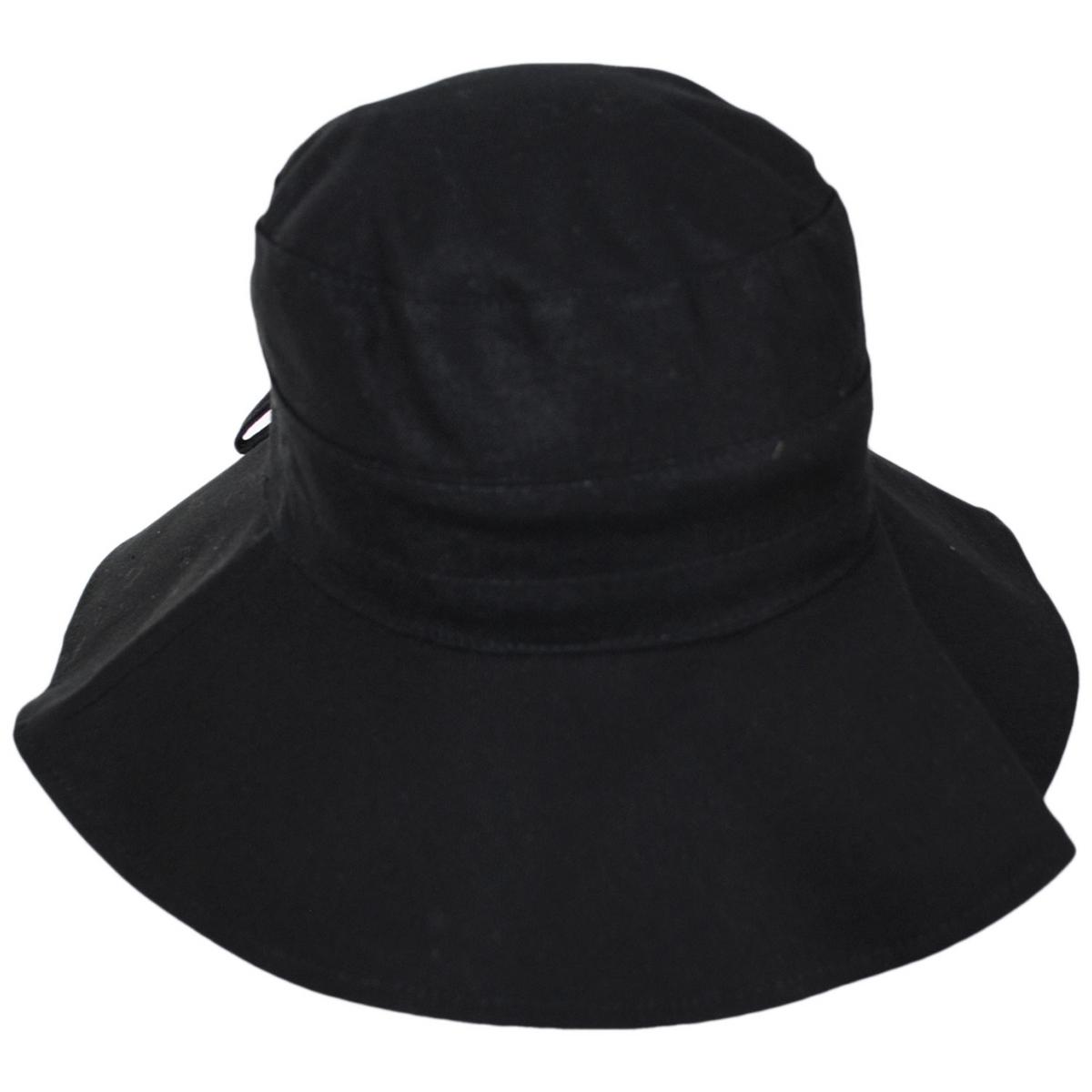 Scala | Alma Ponytail Cotton Bucket Hat | 106443 | lead | BLACK