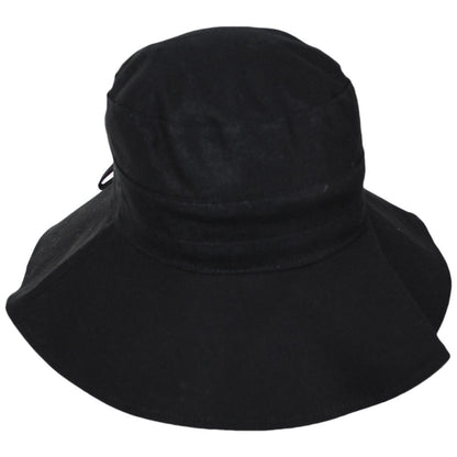 Scala | Alma Ponytail Cotton Bucket Hat | 106443 | lead | BLACK