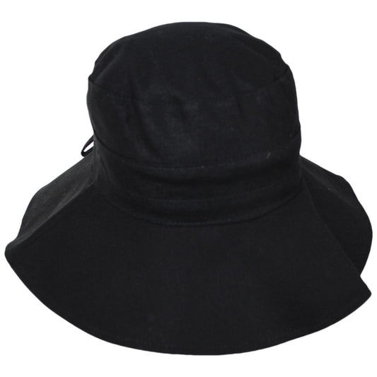 Scala | Alma Ponytail Cotton Bucket Hat | 106443 | lead | BLACK